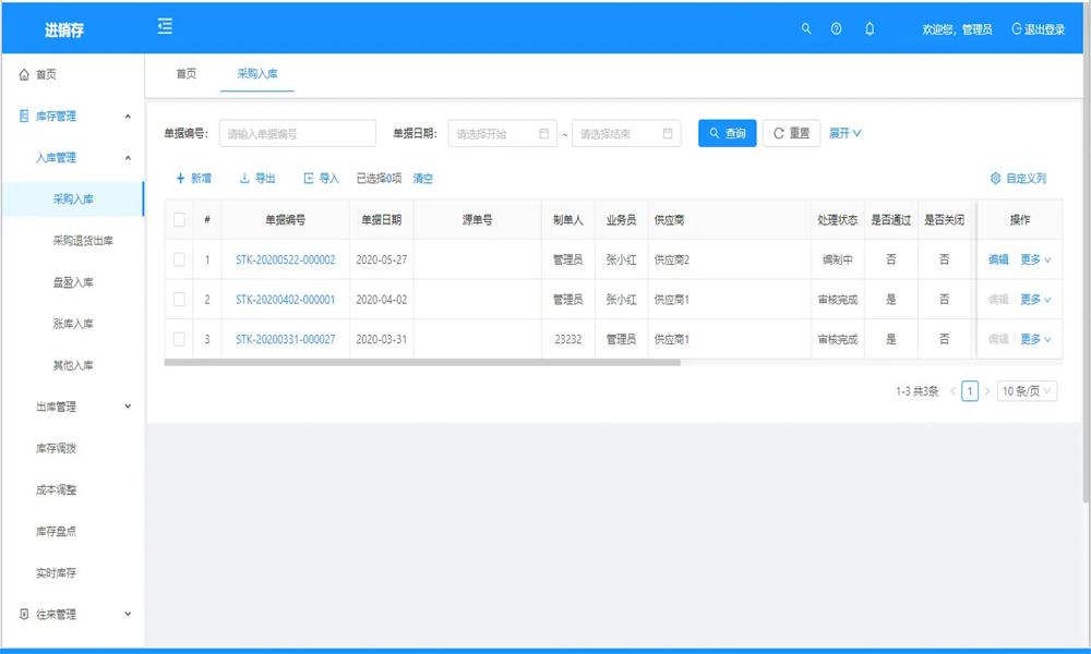 Vue+SpringBoot进销存源码